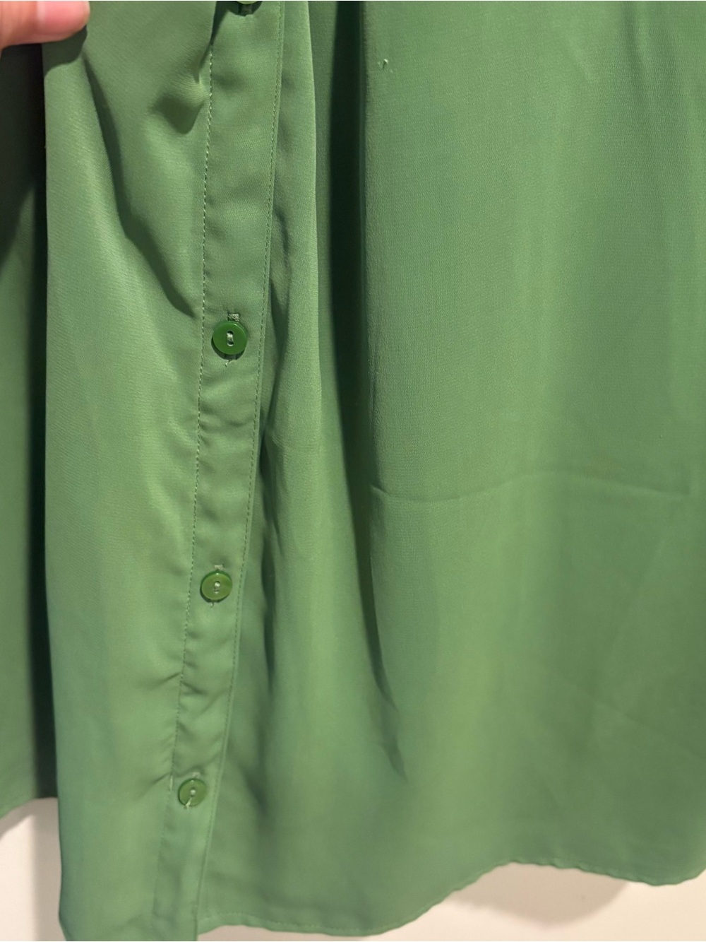 Abercrombie Fitch Shirt Dress Twist Front Matcha Sage Green M Office Siren - Picture 3 of 8
